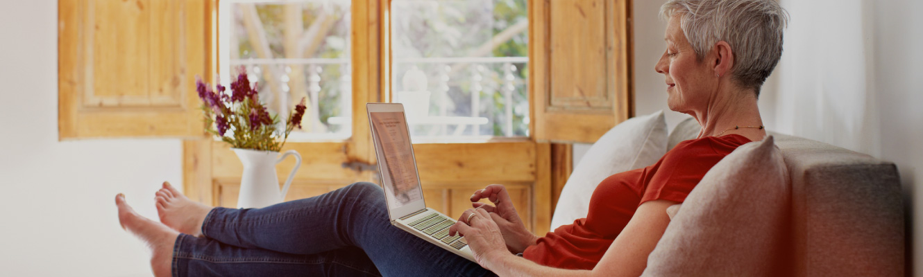 A woman on her laptop