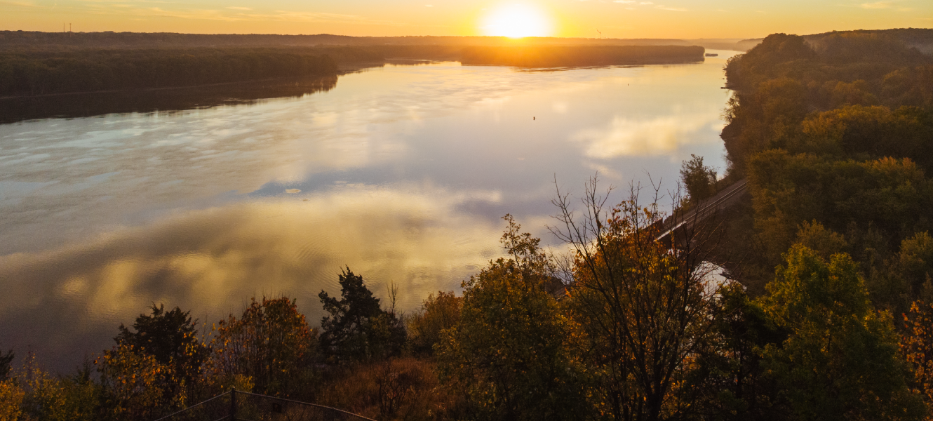 Sunset overlooking the Mighty Mississippi River